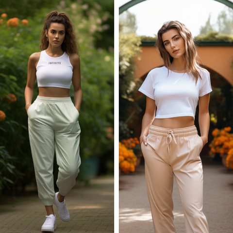 Women's T-Shirts Paired with Jogger Pant