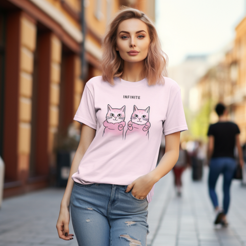 Pink women oversized tshirt infinite fashion