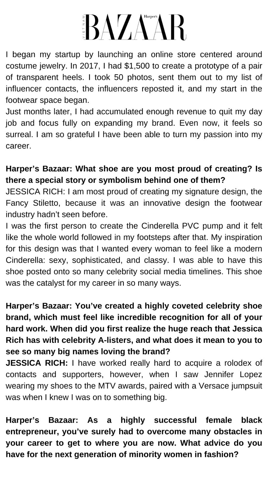 INTERVIEW WITH HARPER'S BAZAAR 