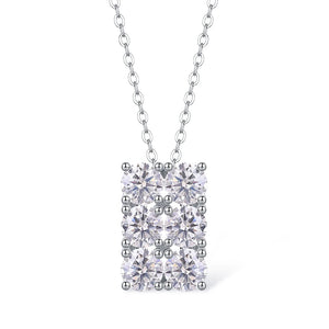 GRA Certified Full 4mm Moissanite Pendant Necklace for Women 18k Gold Plated Jewelry 100% Sterling Silver 925 Chain - Bee-Bees