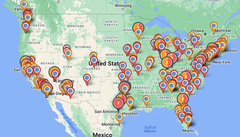 Map of all MLS Next & ECNL Locations