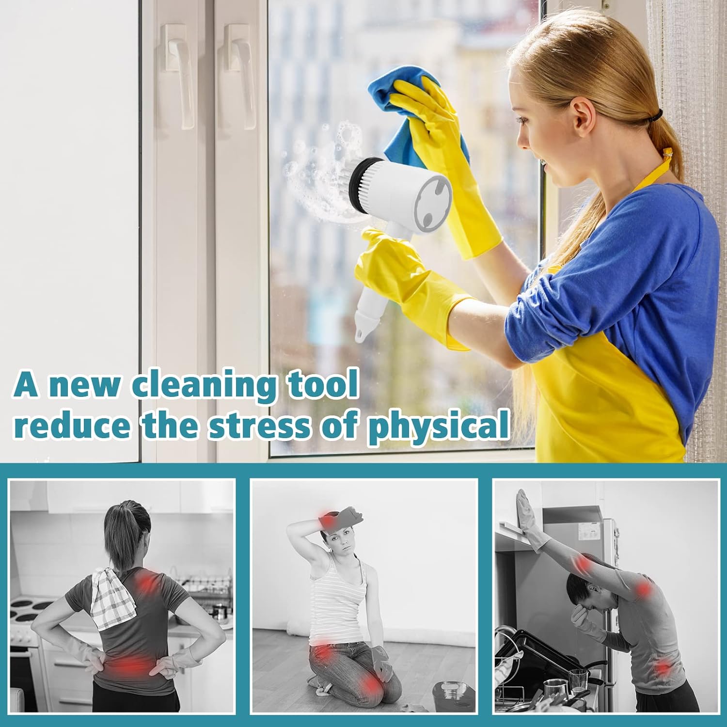 Interchangeable brush heads of Kiyora Electric Cleaning Brush