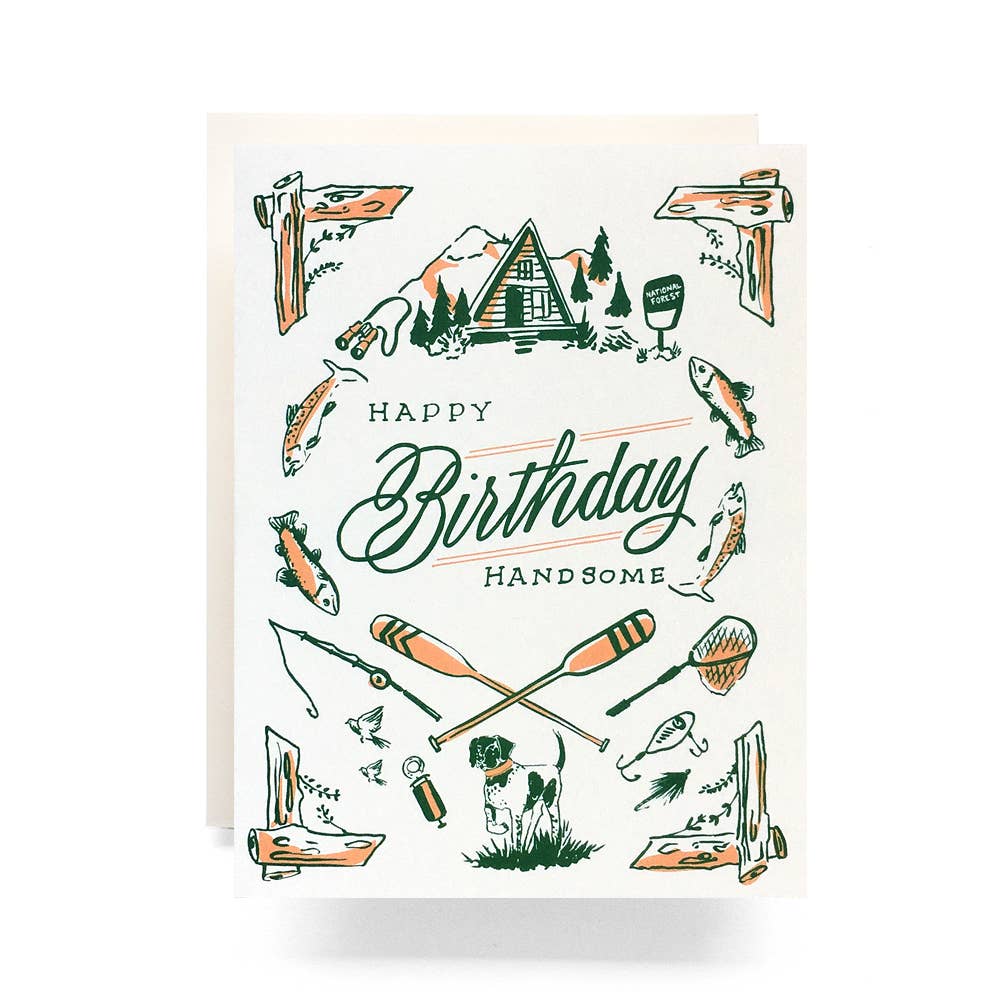 Antiquaria - Outdoorsman Birthday Greeting Card