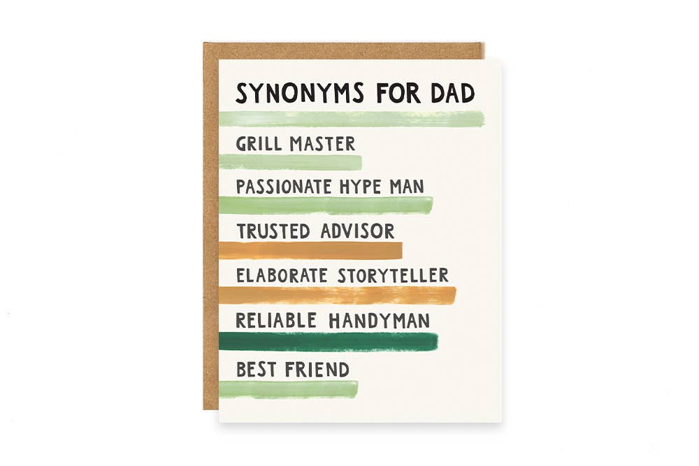 Father's Day Synonyms Card - 1canoe2 | One Canoe Two Paper Co.