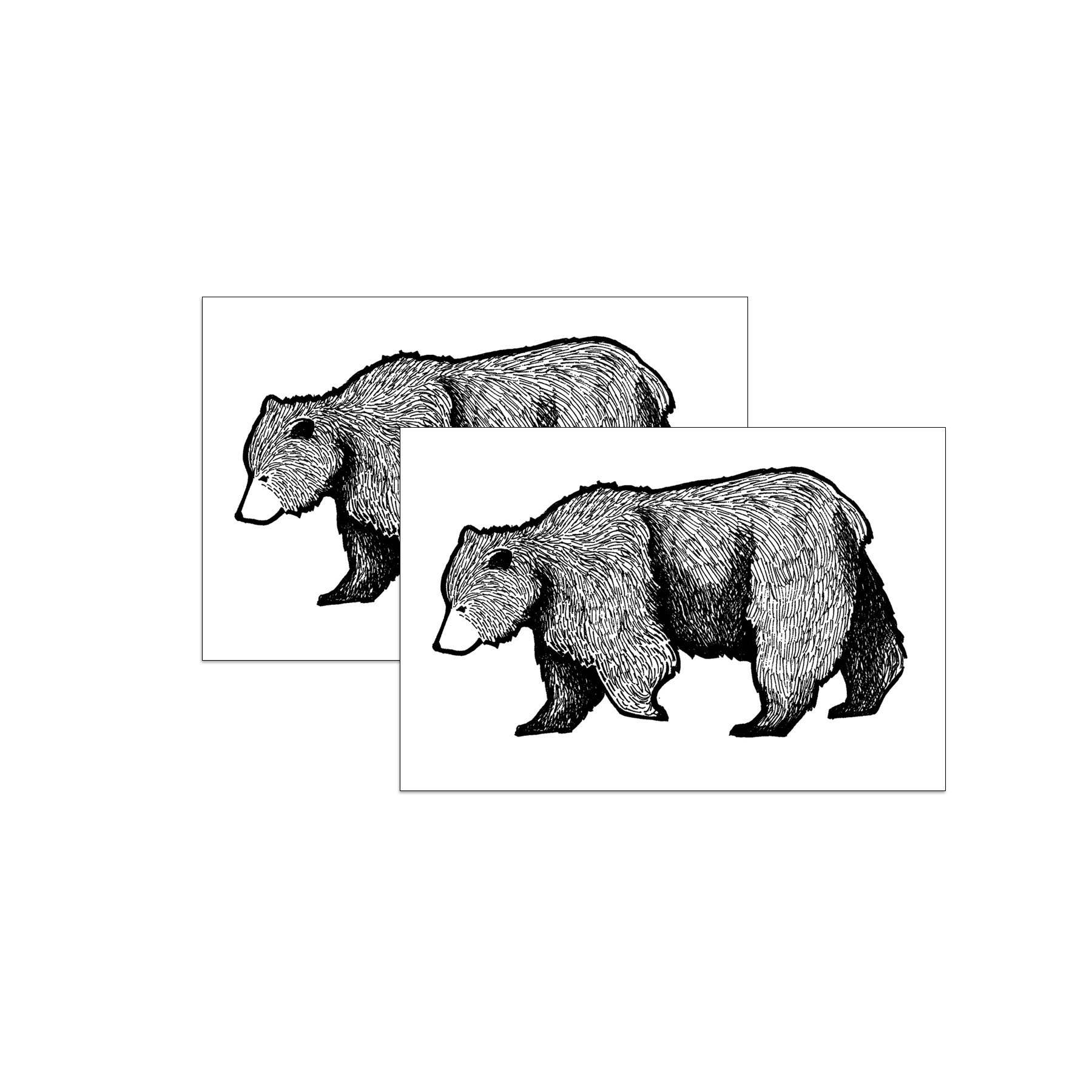 Corvidae drawings & designs - Bear Temporary Tattoo