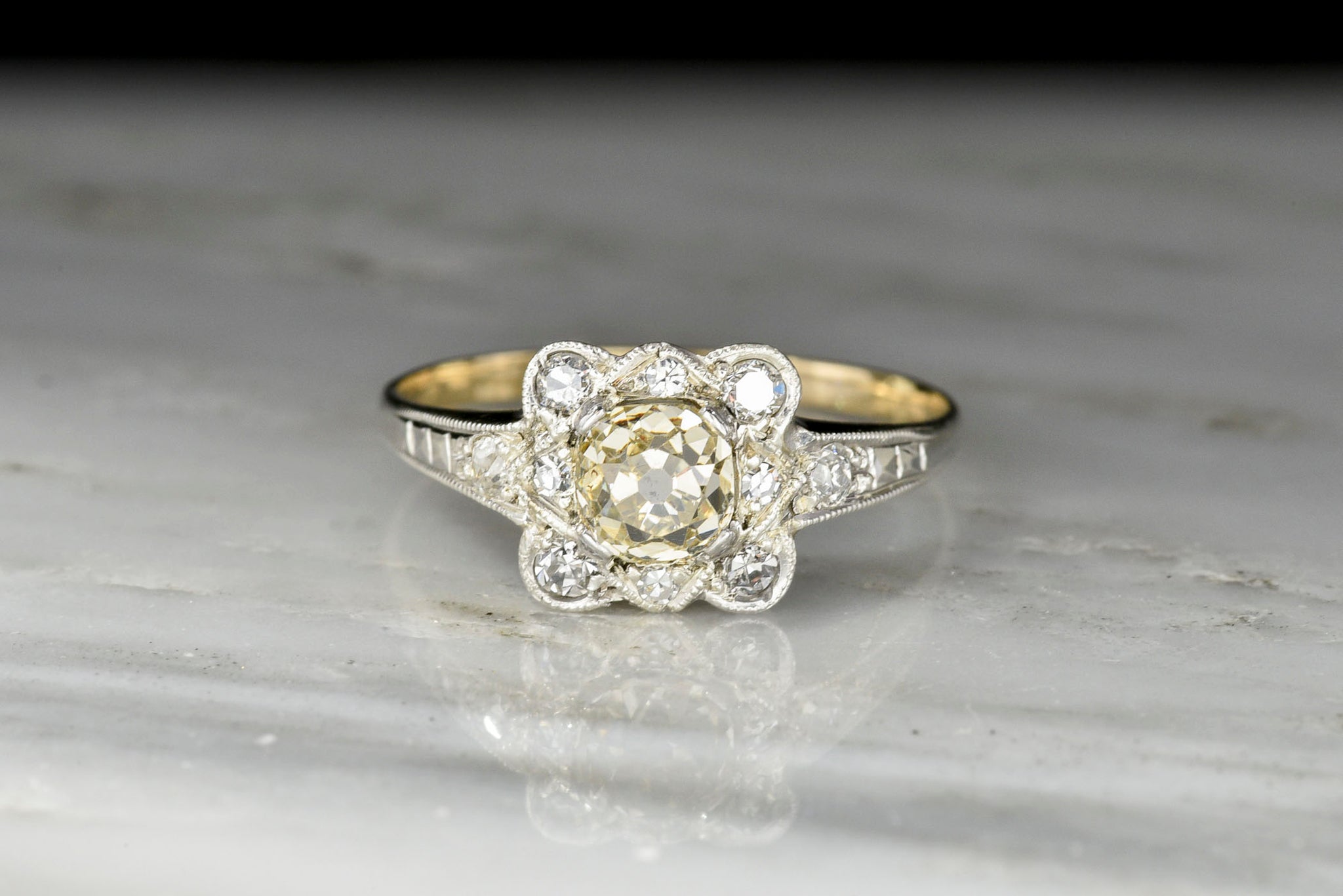 Victorian / Belle Époque Engagement Ring; Cape Old Mine Cut Diamond ...