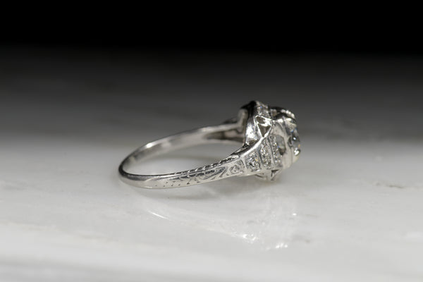 Vintage Art Deco Old European / Transitional Diamond Engagement Ring ...