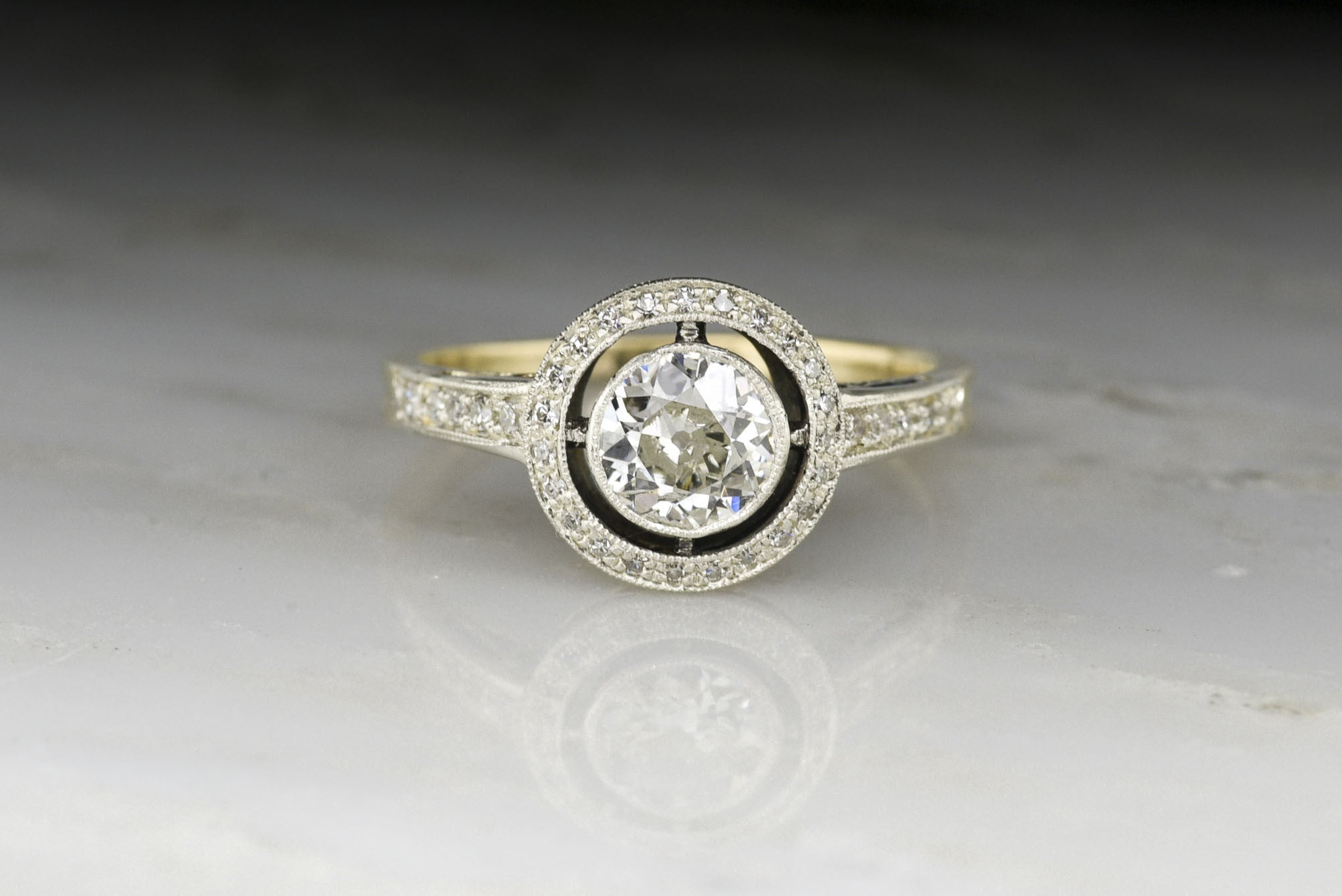 Antique Late Victorian / Art Deco Engagement Ring (Low-Profile) with a ...