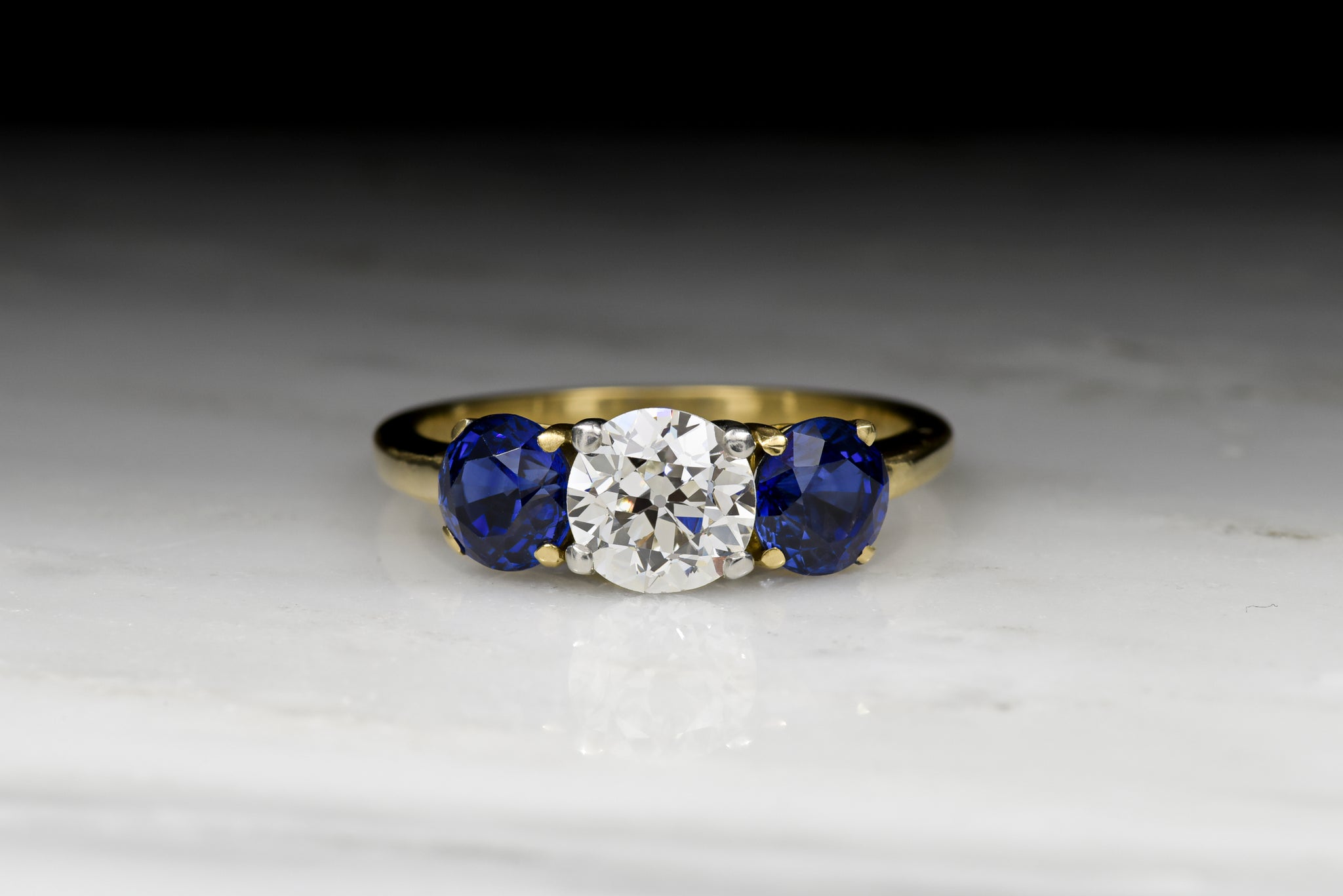 Vintage Tiffany & Co. Old European Cut Diamond and Sapphire Ring ...