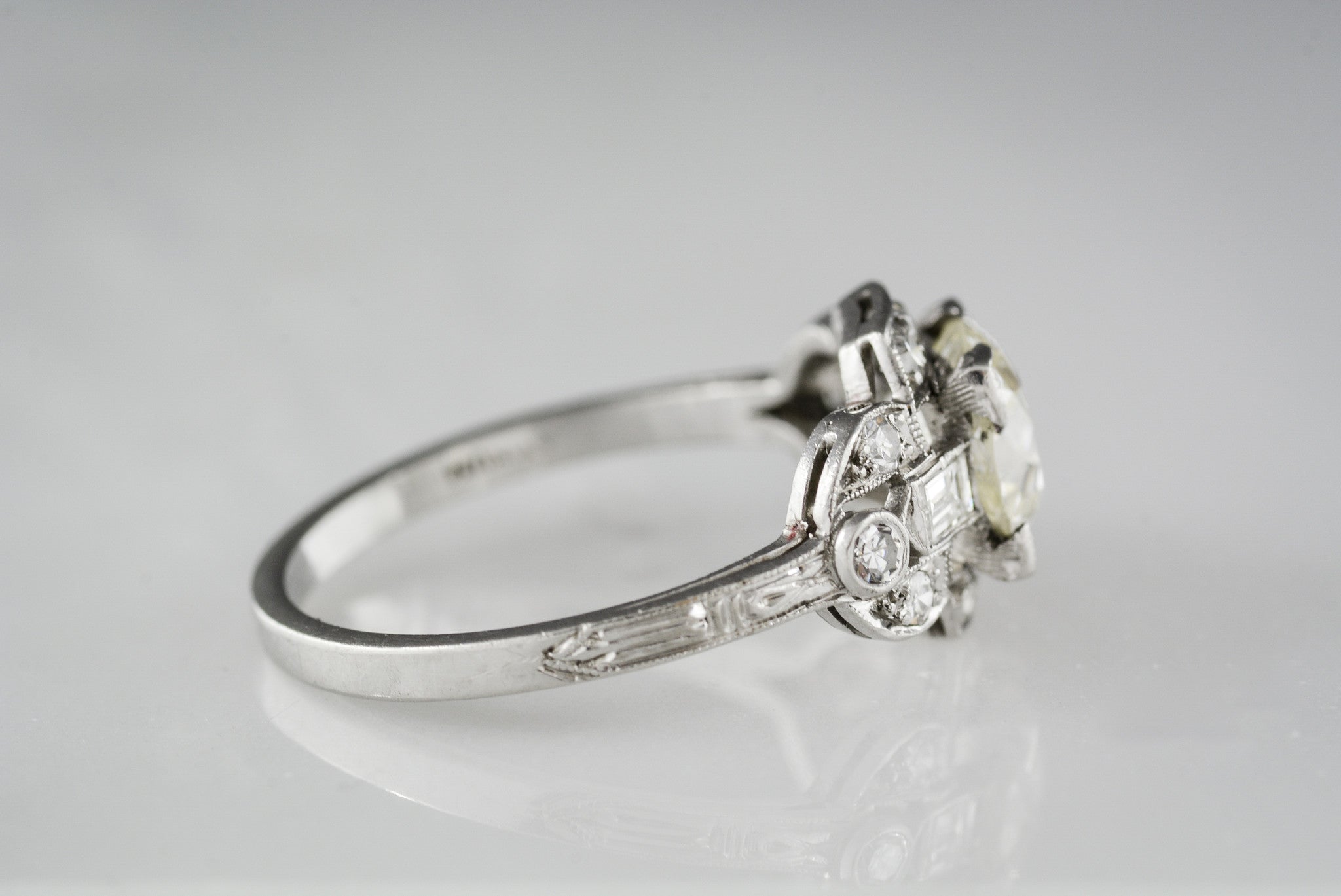Antique Art Deco Old European Diamond Engagement Ring - Pebble & Polish
