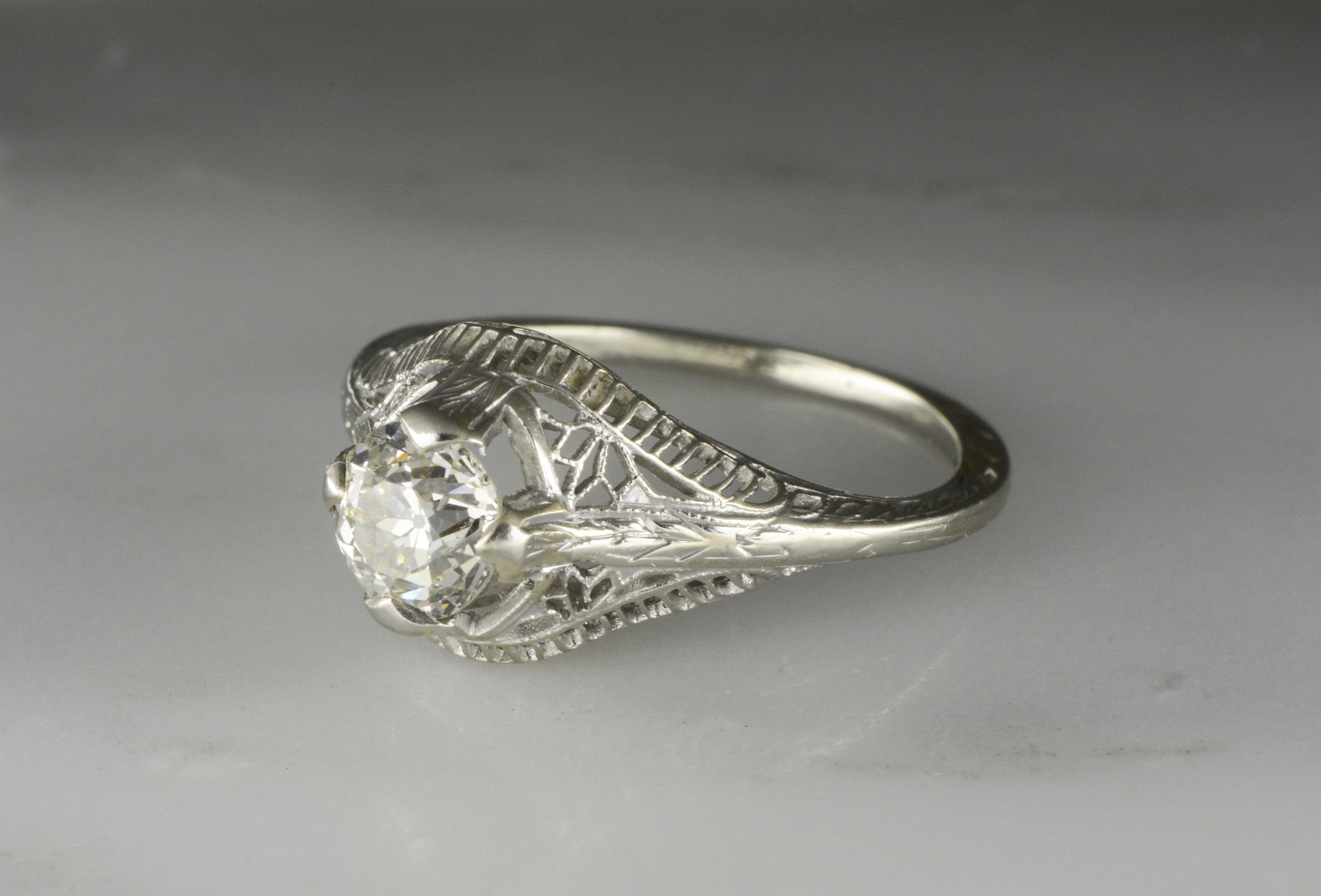 art nouveau engagement ring