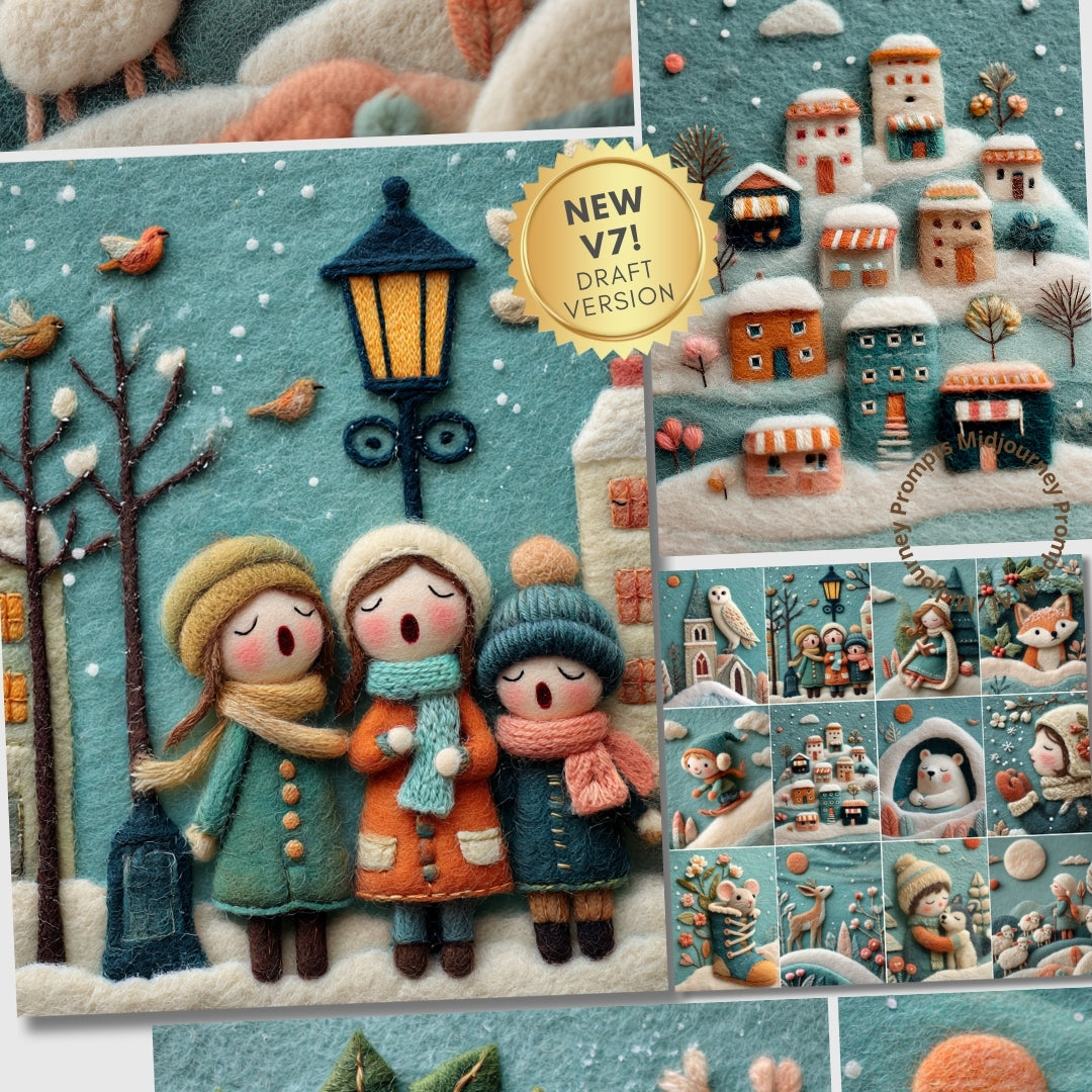 Midjourney V 7 Prompts for Cozy Winter Ephemera Wool Frosted Layers
