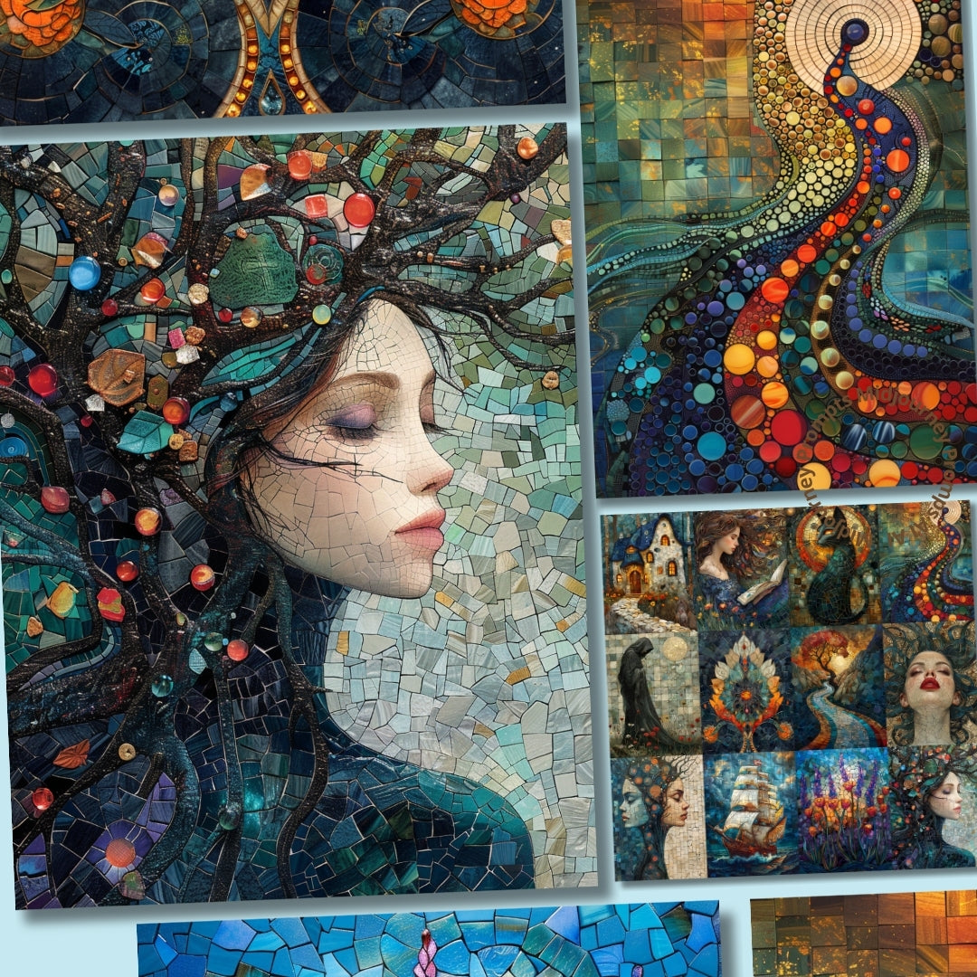 Midjourney Guide PDF for Forest Fantasy Mosaic Wall Art