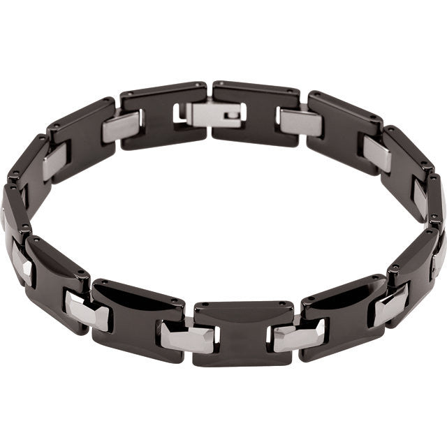 Buy Urban Jewelry Unique Men's Solid Heavy Wheat Tungsten Carbide Bracelet  that stands out - 3 Sided Links (Silver, Black or 18K Gold Plated) Smooth  Finishing Touch Online at desertcartINDIA