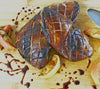 Pan Roasted Foie Gras With Sauteed Apples And Balsamic Reduction