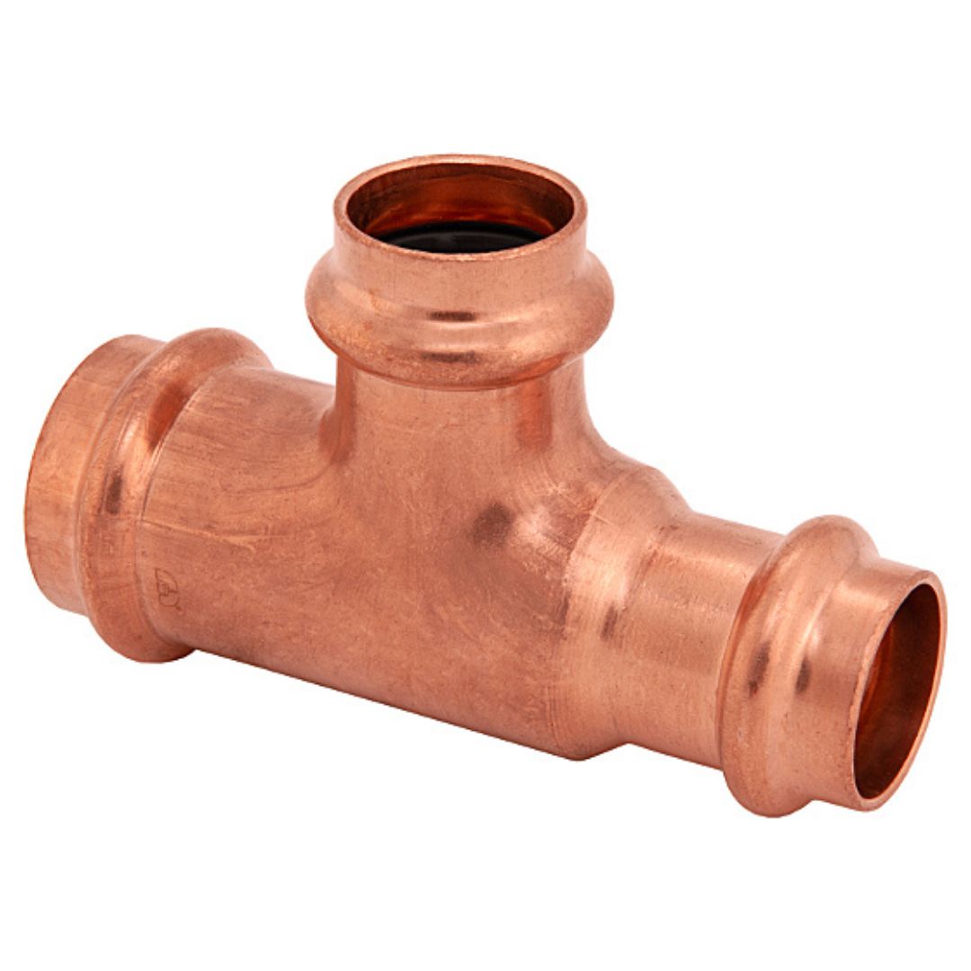 BMI 4 Inch X 4 Inch X 1-1/4 Inch Copper Press Reducing Tee