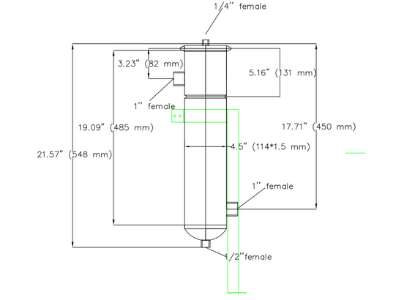 Example #4 Size Bag Filter Housing Dimensional Drawing