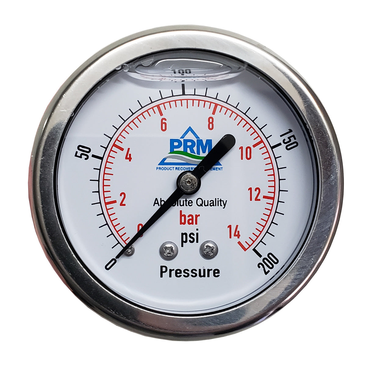 0 200 Psi Pressure Gauge 25 304 Stainless Steel Back Mount