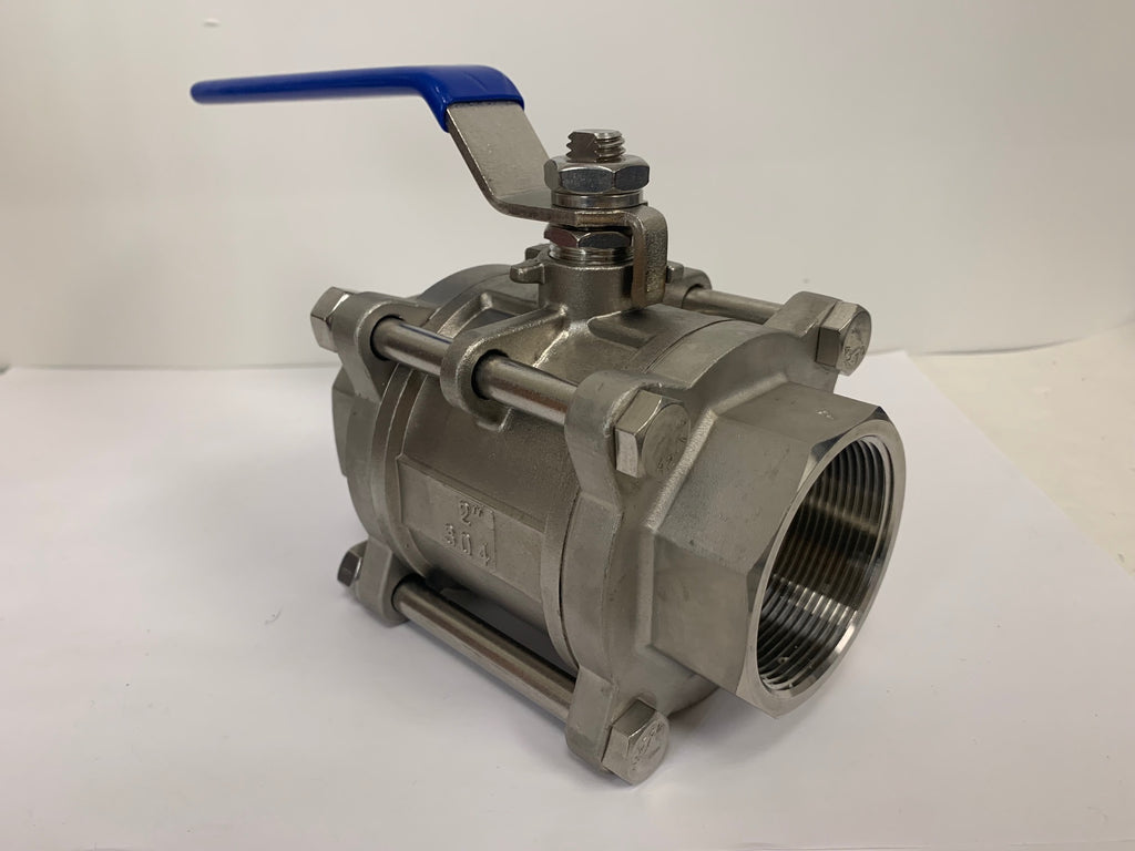 2" Full Port Ball Valve - 3-Piece, 304 Stainless Steel, NPT