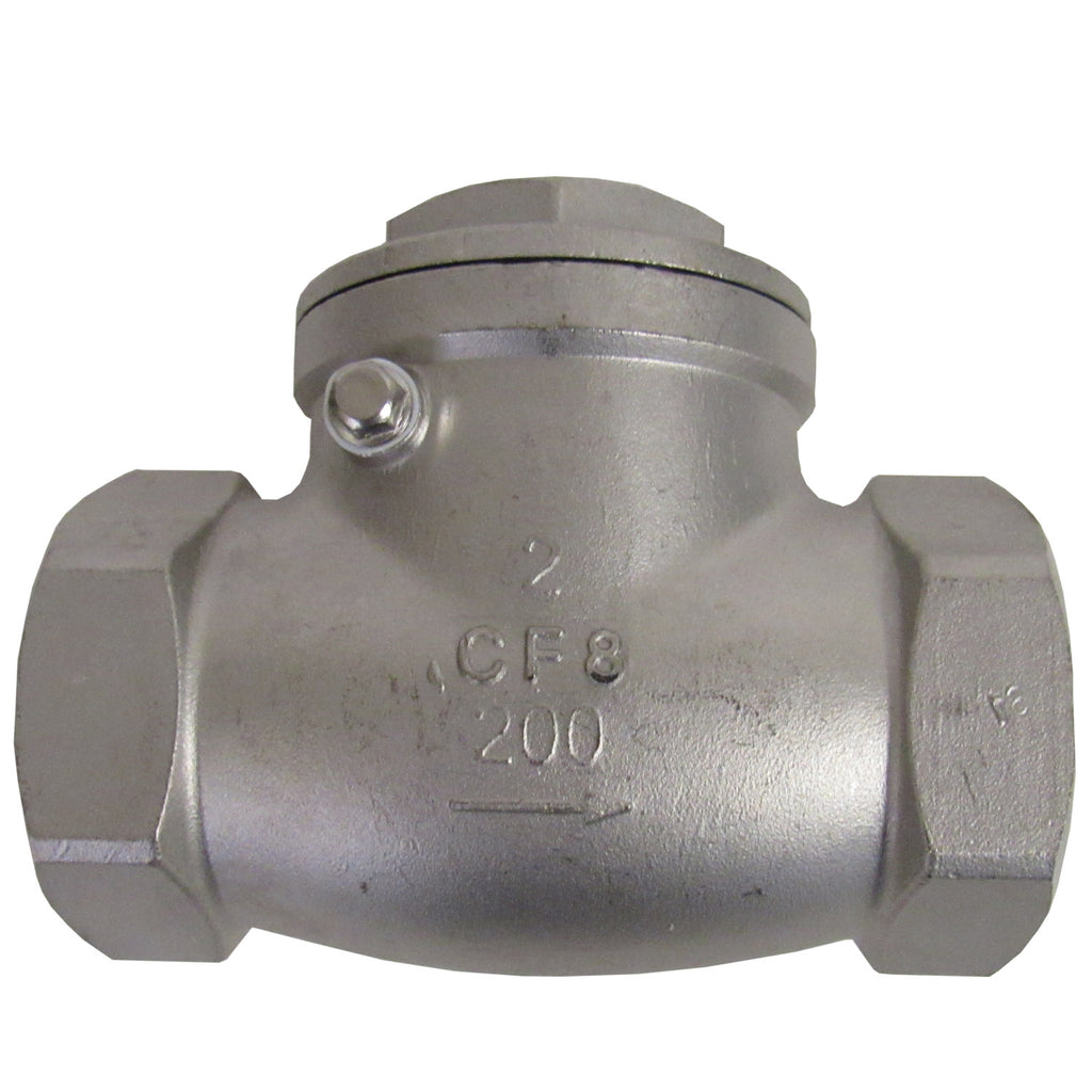 2" Horizontal Swing Check Valve (NPT) 304 SS, 200 PSI