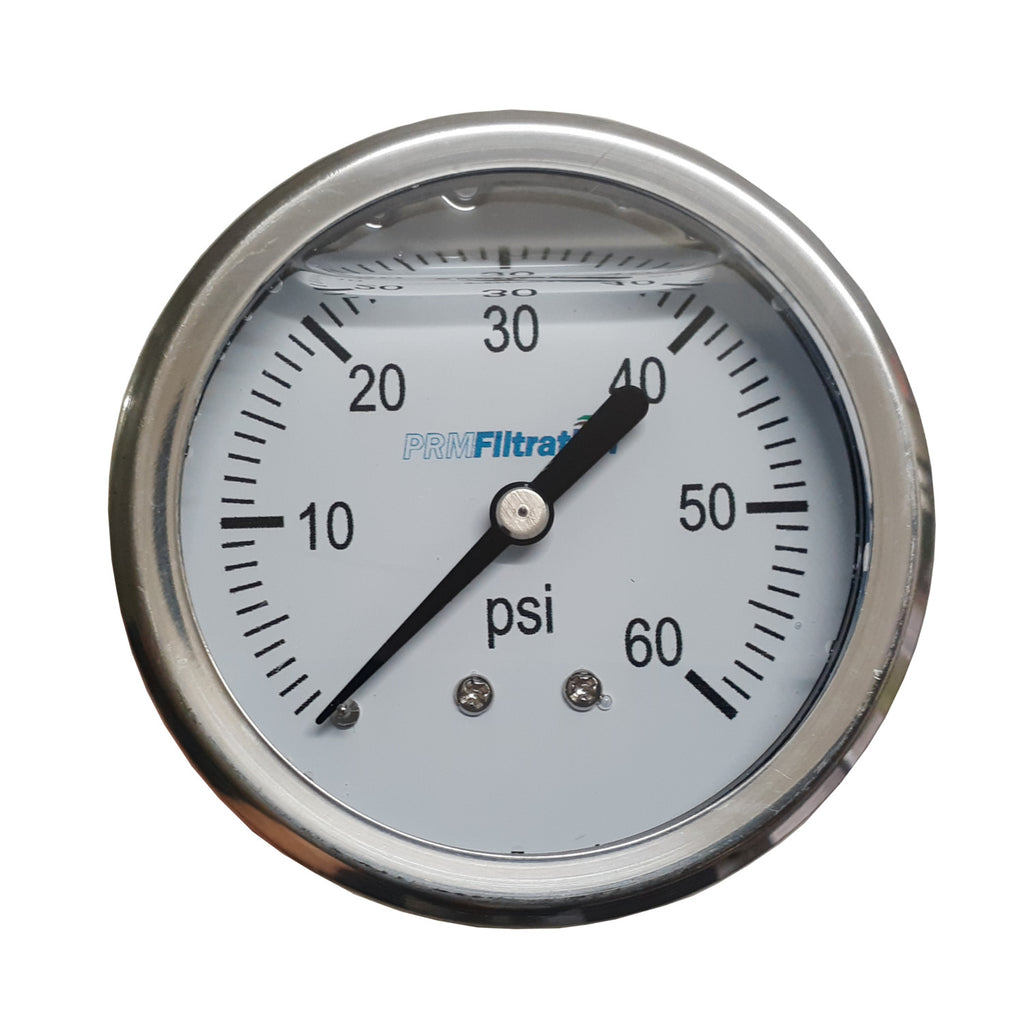 0 60 Psi Pressure Gauge 25 304 Stainless Steel Back Mount