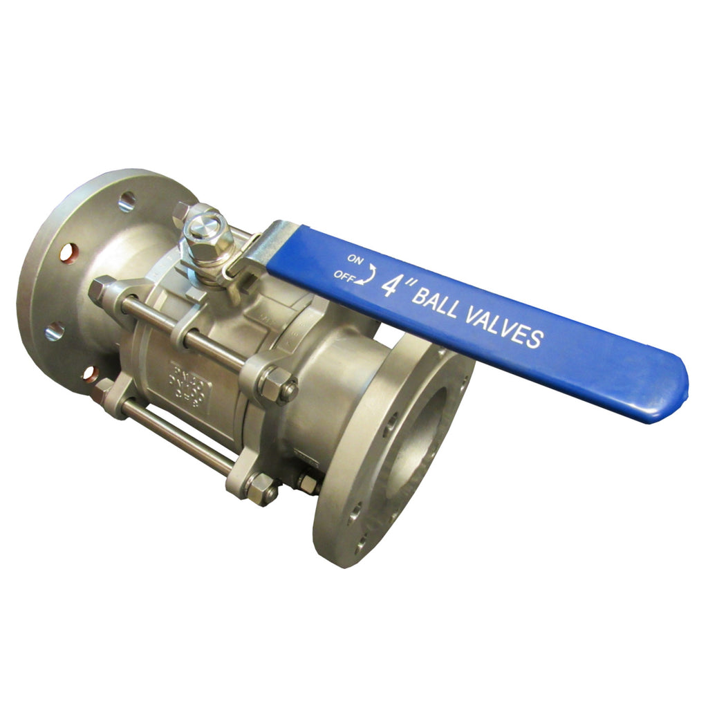 2" Flanged Stainless Steel Full Port 3 Piece Ball Valve