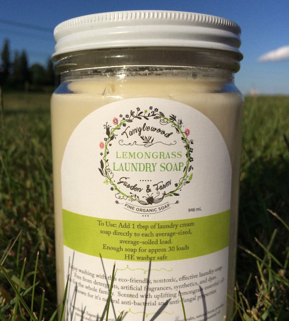 Lemongrass Laundry Soap in 900ml glass jar - Tanglewood ...