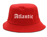 Atlantic Iowa IA Old English Mens Bucket Hat Red