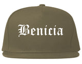 Benicia California CA Old English Mens Snapback Hat Grey