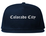 Colorado City Arizona AZ Old English Mens Snapback Hat Navy Blue