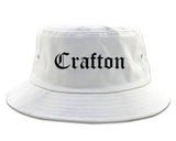 Crafton Pennsylvania PA Old English Mens Bucket Hat White