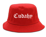 Cudahy Wisconsin WI Old English Mens Bucket Hat Red