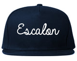 Escalon California CA Script Mens Snapback Hat Navy Blue