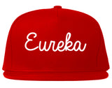 Eureka California CA Script Mens Snapback Hat Red