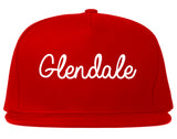Glendale Colorado CO Script Mens Snapback Hat Red
