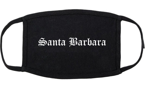 Santa Barbara California CA Old English Cotton Face Mask Black