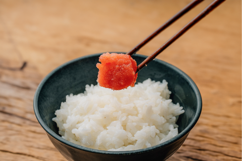 熱々のご飯にたらこ