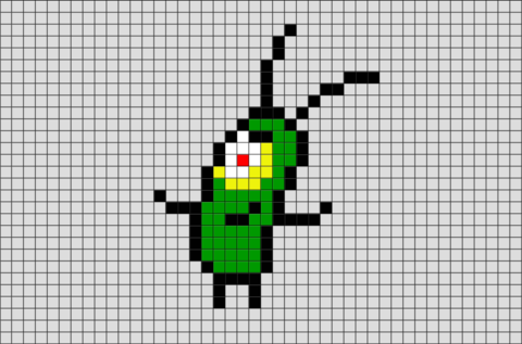 Spongebob Squarepants Plankton Pixel Art – BRIK