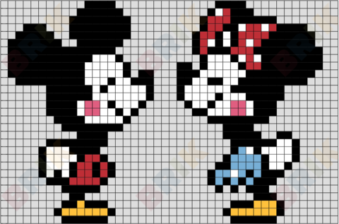 Mickey And Minnie Pixel Art Brik