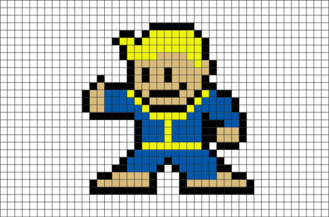 Fallout Vault Boy Pixel Art – BRIK