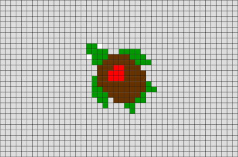 love turtle pixel art brik button template png