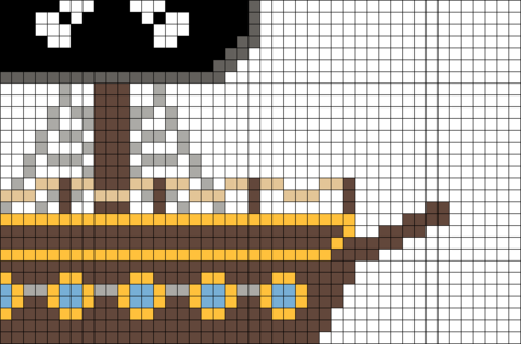 Pirate Ship Front Pixel Art – BRIK