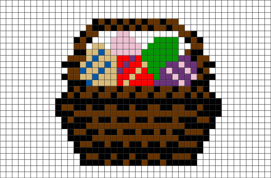 Easter Basket Pixel Art – BRIK