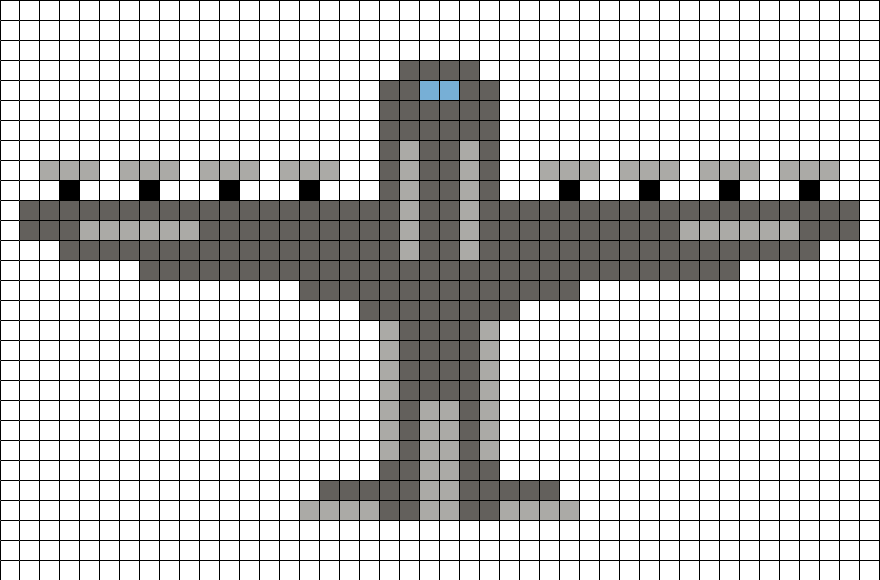 airplane pixel art grid Pixel art plane aircraft flying in sky air ...