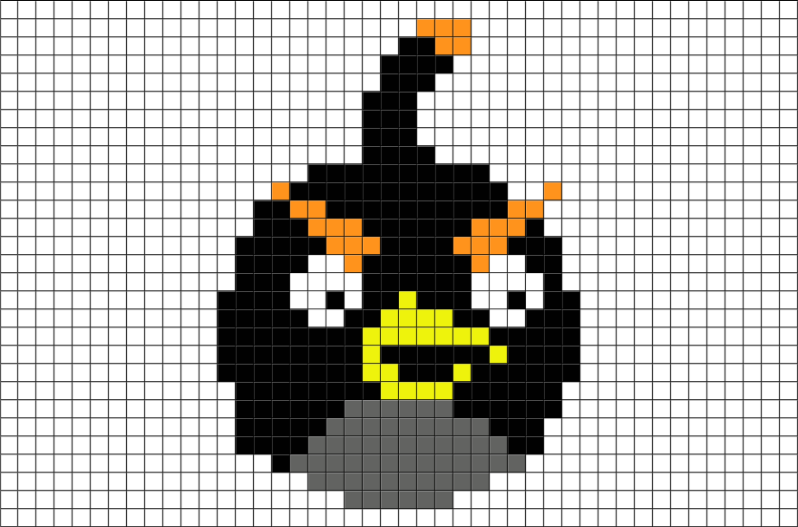 Angry Birds Bomb Pixel Art – BRIK