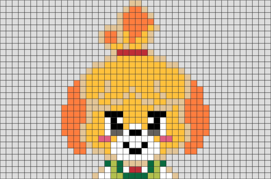 animal crossing logo pixel grid