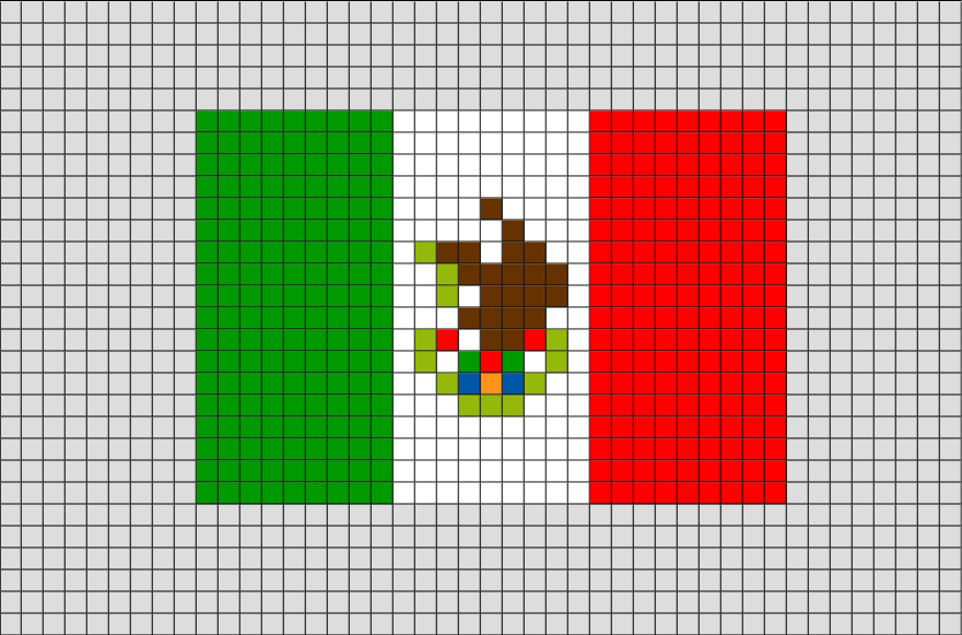 Flag of Mexico Pixel Art – BRIK