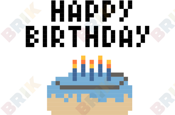 Birthday Greetings Pixel Art Brik