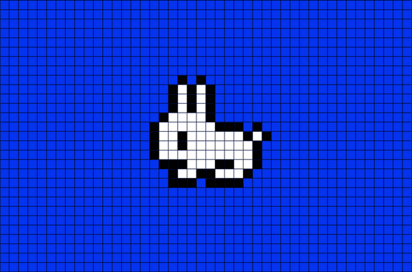 pixel art grid cute bunny Rabbit pixel art