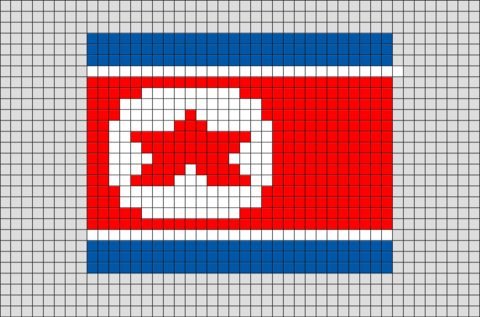  Flag  of North Korea  Pixel  Art  BRIK